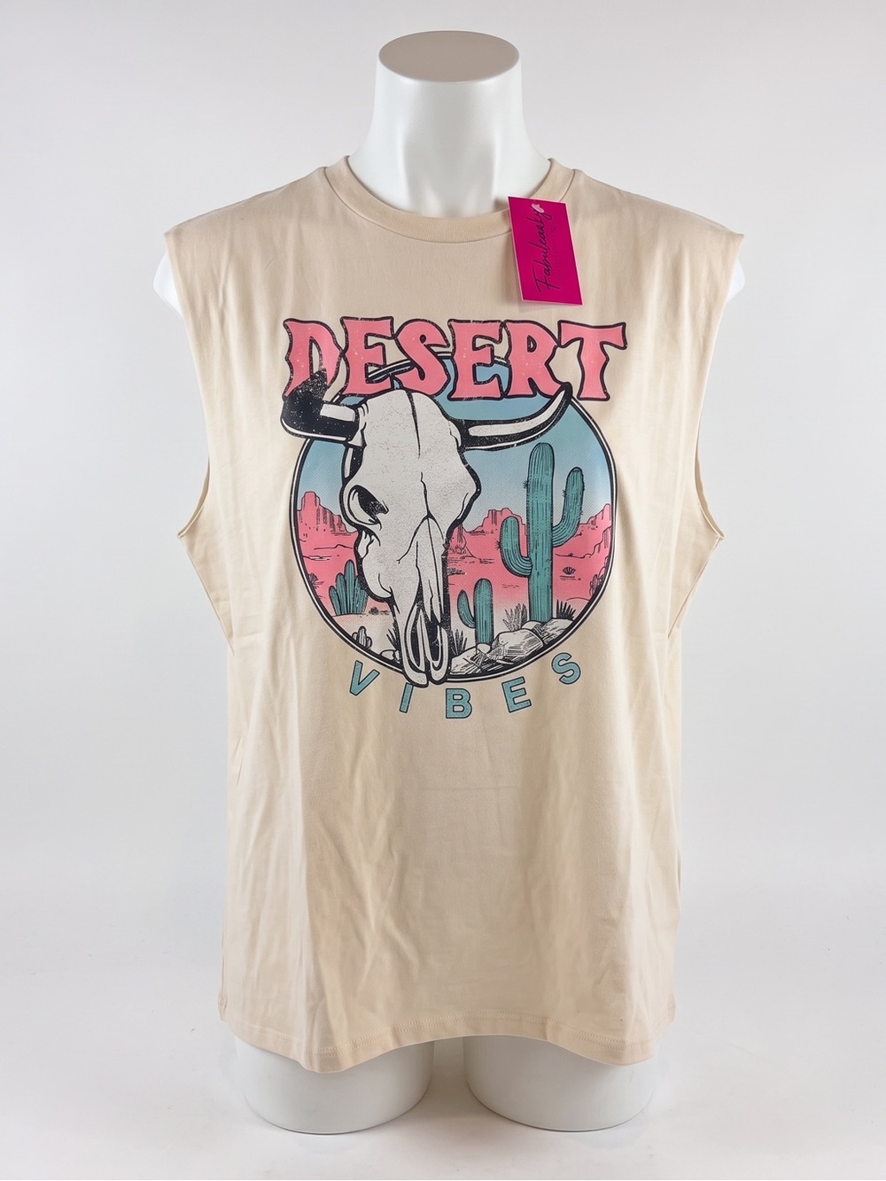 Desert Vibes Graphic Tank Top - Cream